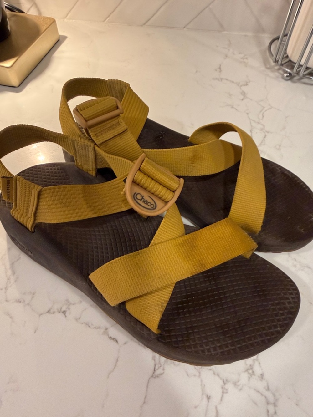 Chaco Yellow Strappy Outdoor Sandals